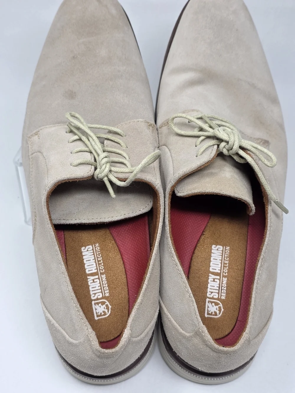 Stacy Adams Mens Lace Up Sandstone Suede Leather Shoes Size 11 M Pre Owned